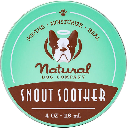 Natural Dog Company Snout Soother Dog Nose Balm, 4 Oz. Tin, Dog Balm for Paws and Nose, Moisturizes & Soothes Dry Cracked Noses, Plant Based Nose Cream for Dogs