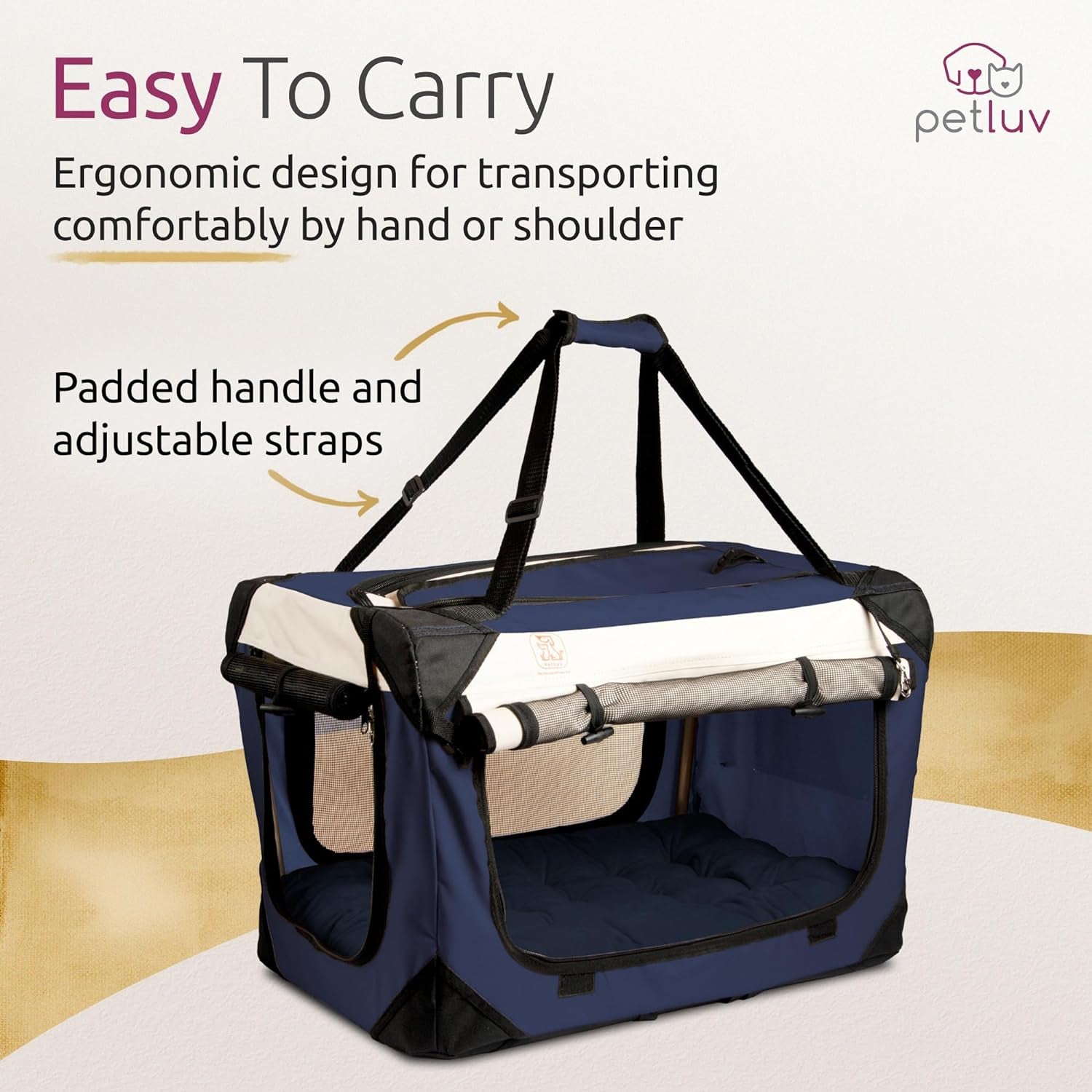 Large Cat Carrier on Wheels & Dog Carrier for 2 Cats or Medium Dog. Rolling, Soft Sided Pet Carrier for Travel. Collapsible, Portable Cat Bag with Soft Bed, Top & Side Loading, Locking Zippers