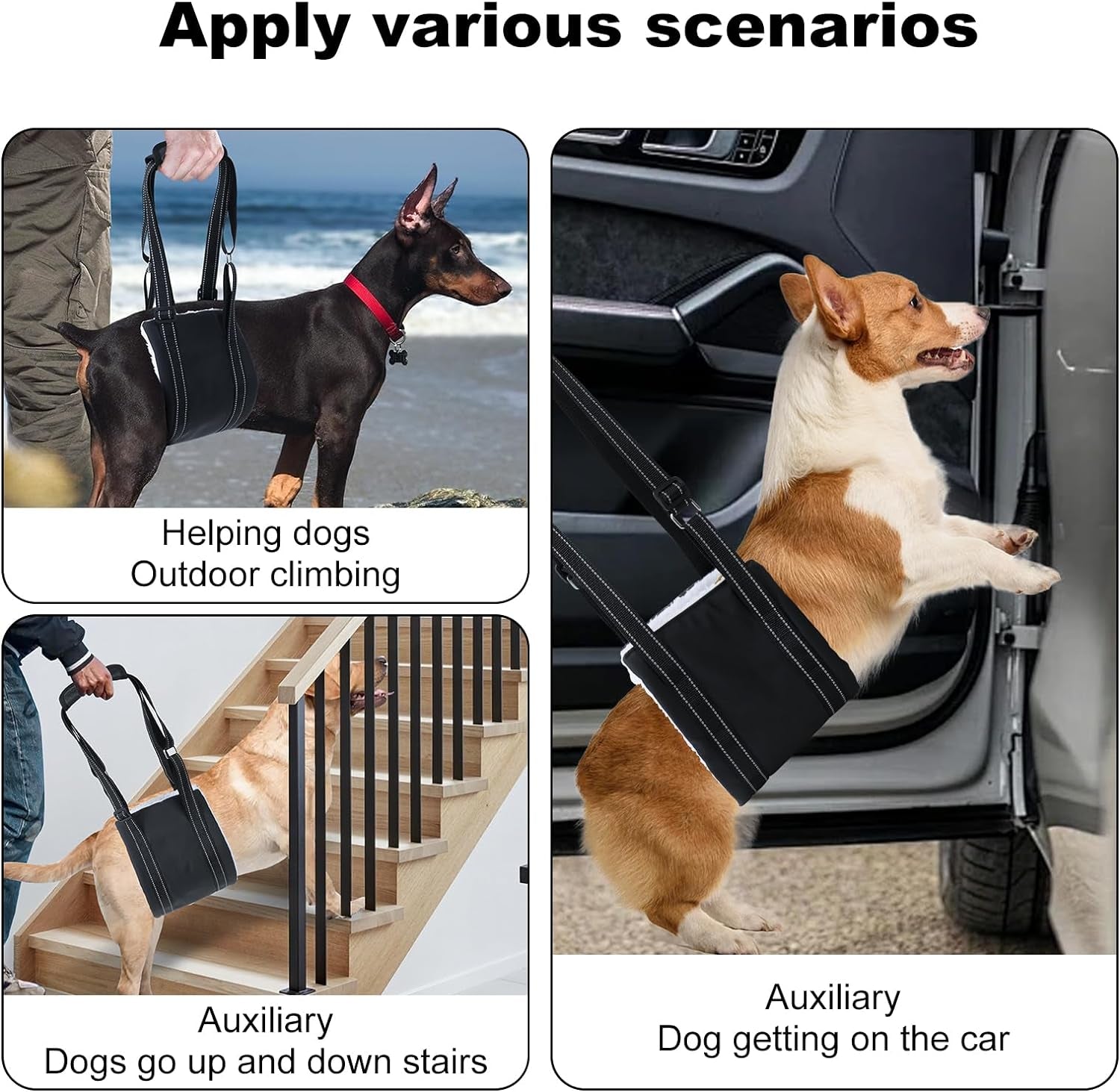 Dog Sling for Back Legs, Dog Sling for Large Dogs Hind Leg Support Adjustable Dog Sling, Dog Support K9 Dog Lift Harness, Helps Senior Dog, Lnjured, after ACL Surgery Rehabilitation (Medium)