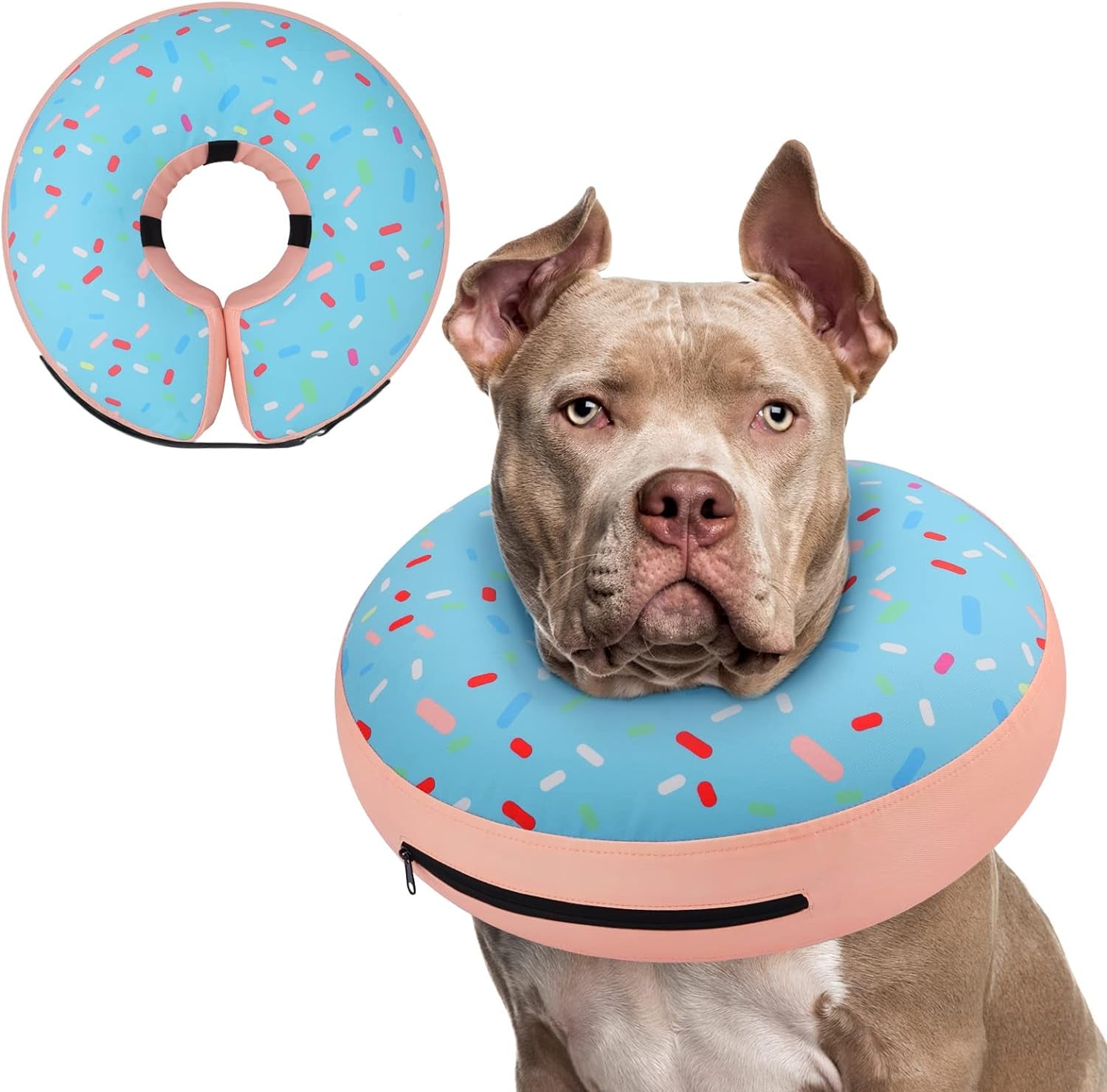 Supet Inflatable Dog Cone Collar Alternative after Surgery, Dog Neck Donut Collar Recovery E Collar for Neuter, Soft Dog Cone for Small Medium Large Dogs 0520