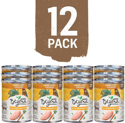 Purina beyond Grain Free, Natural Pate Wet Dog Food, Grain Free Chicken, Carrot & Pea Recipe - (12) 13 Oz. Cans