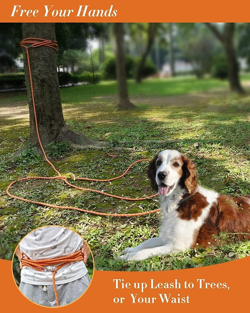 Long Dog Leash for Dog Training 16FT/30FT/50FT/100FT, Reflective Threads Rope Check Cord Dog Leash, Heavy Duty Dog Lead for Large Medium Small Dogs Walking Playing, Camping, or Yard