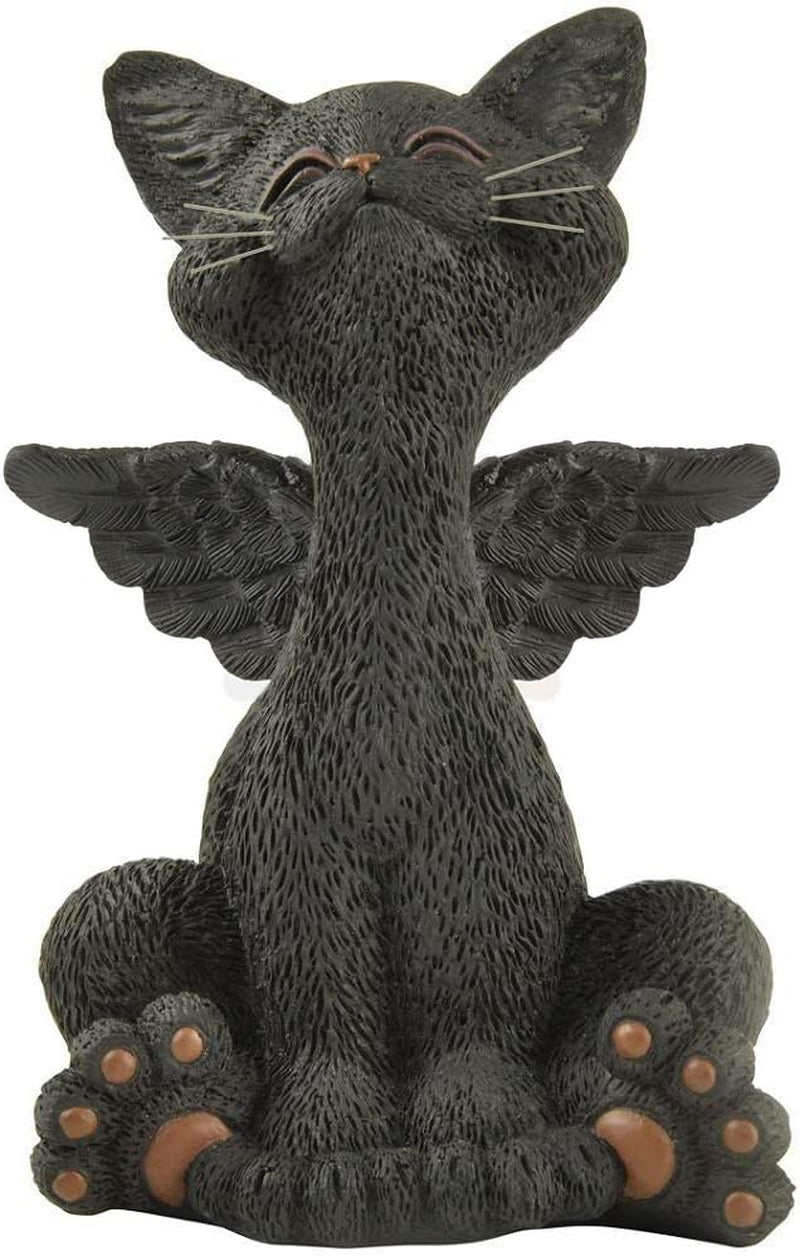 Bereavement Memorial Grey Cat Angel Figurine with Angel Wings Cat Loss Sympathy Gift - Happy Cat Collection - Cat Bereavement Gifts, Cat Memorial, Cat Loss Gifts, Cat Lover Gifts