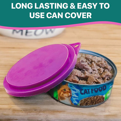 SPOT Pet Food Can Covers - Reusable Cat Food Wet Lid, Dog Food Can Covers Lids -Fits 3Inch and 3-3/8Inch Diameter Cans, Easy to Use, Keeps Food Fresh - 3 Pack, Assorted Colors