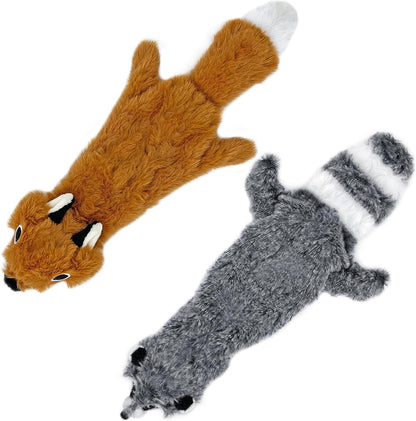 Best Pet Supplies Stuffing Free Squeaky Dog Toys for Small Dogs, Medium Dogs, and Large Dogs, Durable, Best Dog Chew Toy for Teething Puppy, Indoor Play - Fox, Raccoon, Small