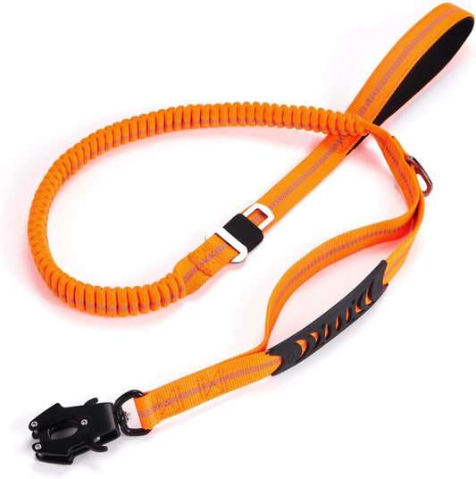 Heavy Duty Dog Leash for Large Dogs That Pull，4-6Ft Long Dog Leashes for Medium Small Dogs, No Pull Tactical Dog Leash with 2 Padded Handle for Training (Orange)