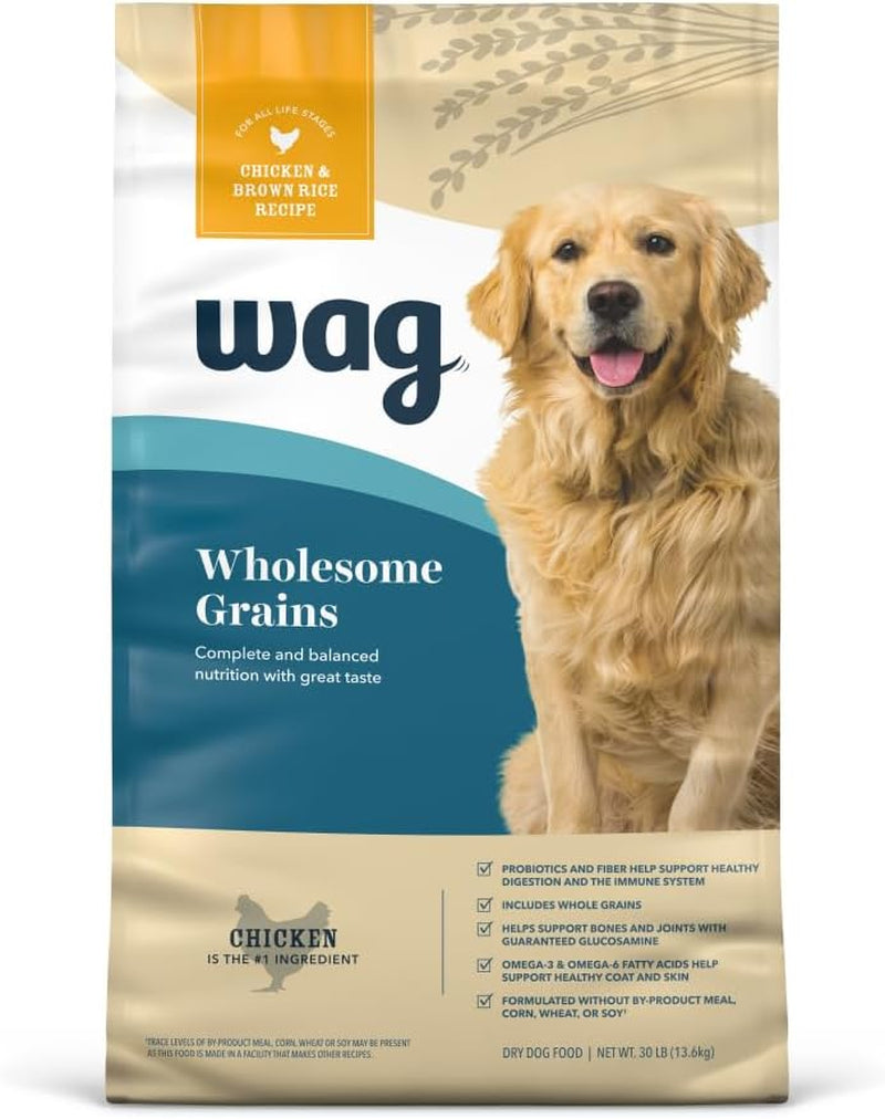 Amazon Brand – Wag Dry Dog Food, Chicken and Brown Rice, 30 Lb Bag