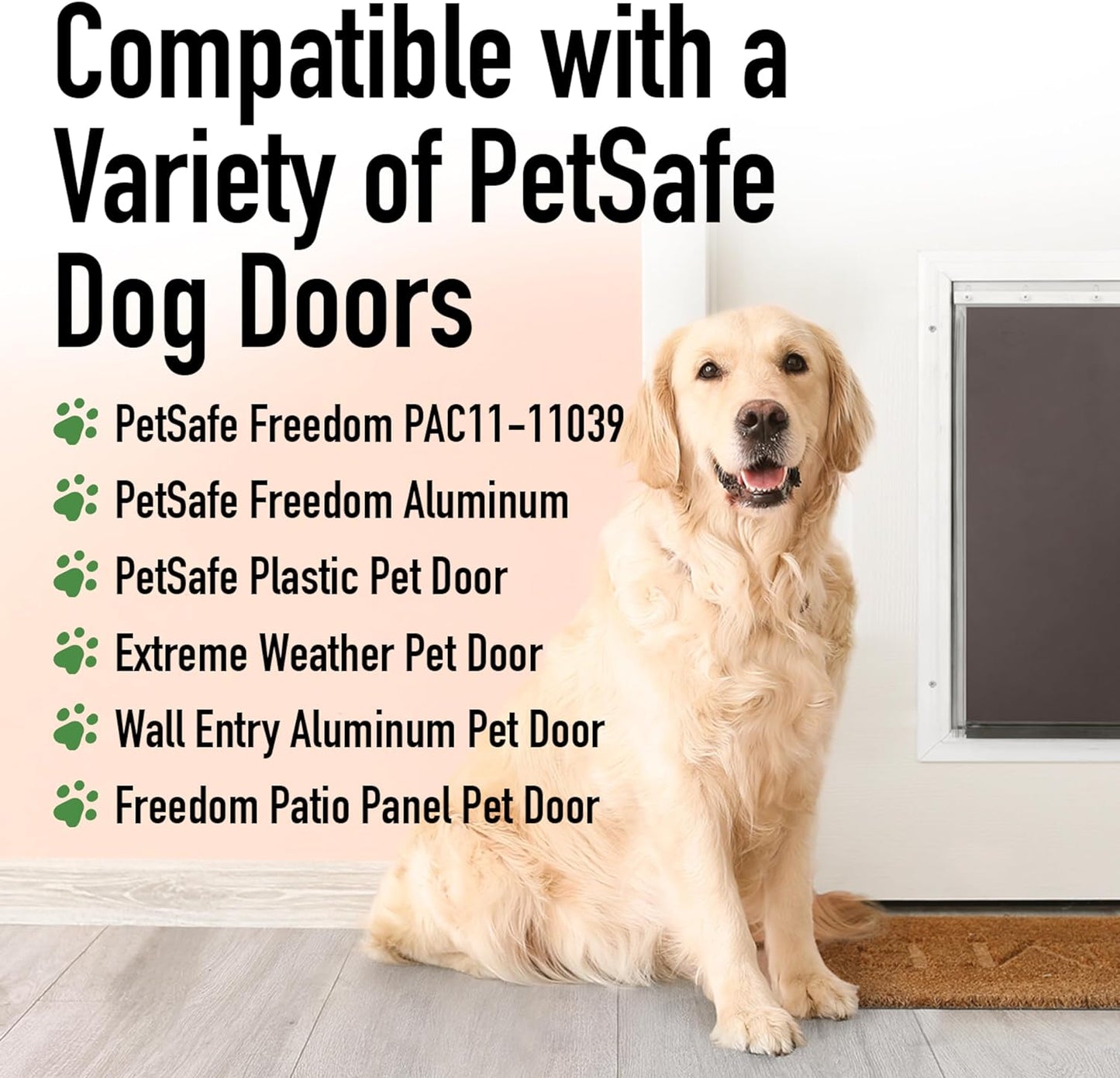 Evergreen Pet Supplies Large Replacement Dog Door Flap - Fits Petsafe Freedom PAC11-11039 - Flexible Doggy Door Flap for Small, Medium, and Large Dogs and Cats - Weather Resistant and Easy to Install