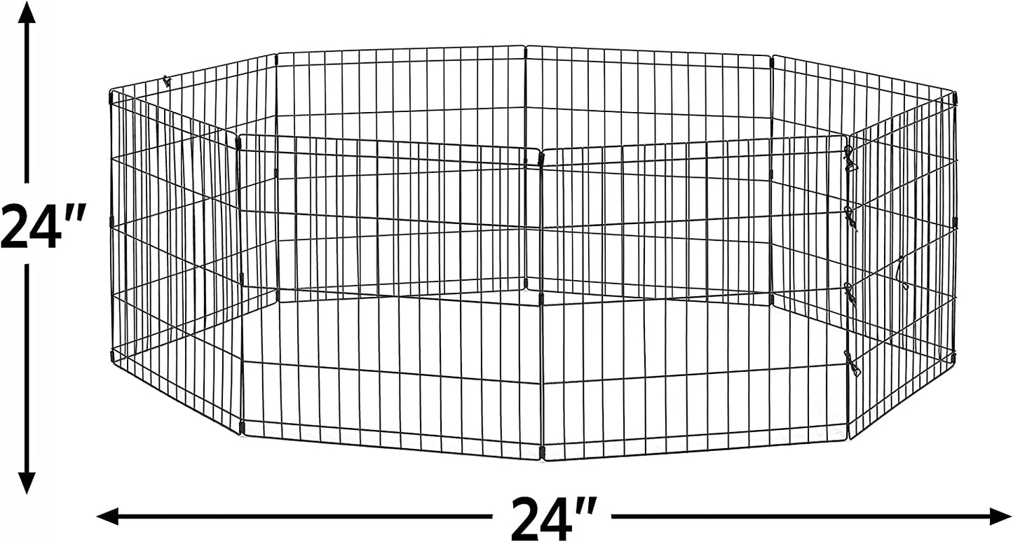 New World Pet Products 48' Foldable Black Metal Dog Exercise Pen No Door