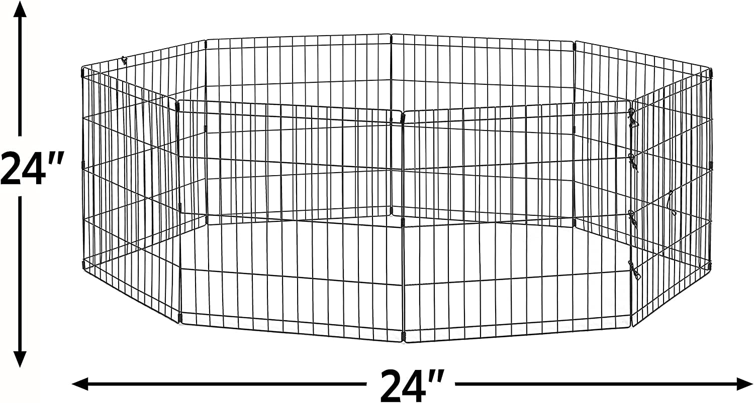 New World Pet Products 48' Foldable Black Metal Dog Exercise Pen No Door