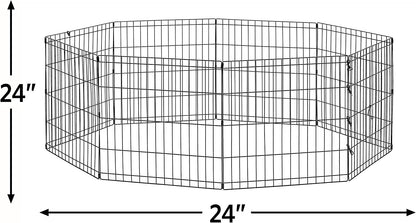 New World Pet Products 42' Foldable Black Metal Dog Exercise Pen No Door