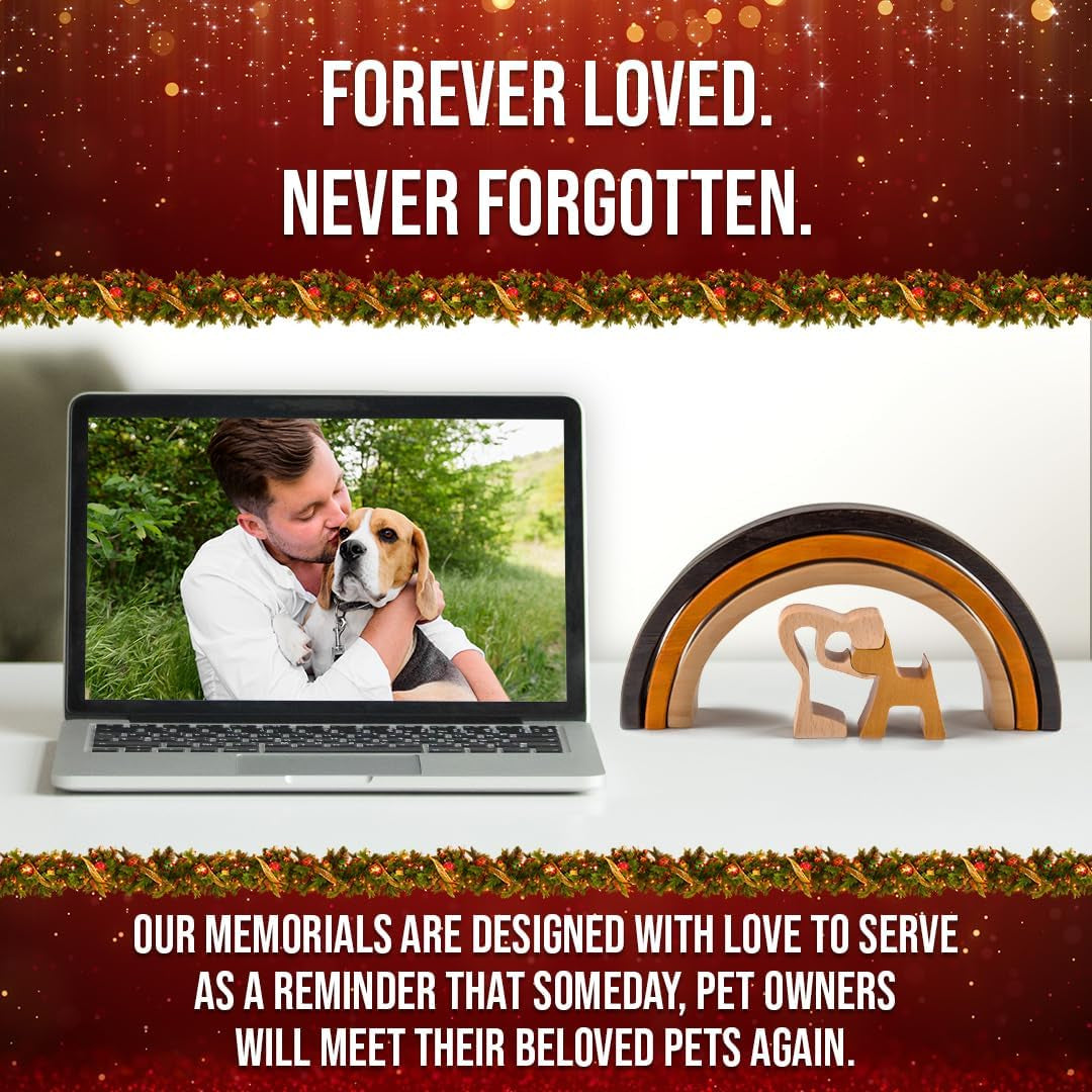 Rainbow Bridge Dog Memorial Gifts, Cat Memorial Gifts - I'Ll Meet You at the Rainbow Bridge - Pet Loss Gifts, Bereavement, Sympathy Keepsake Dog Mom, Dog Dad for Loss of Pet (Dog and Dad)