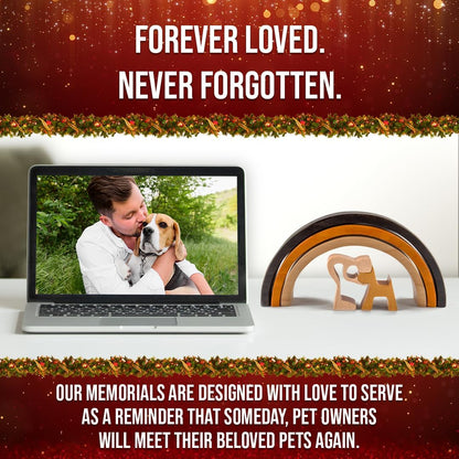 Rainbow Bridge Dog Memorial Gifts, Cat Memorial Gifts - I'Ll Meet You at the Rainbow Bridge - Pet Loss Gifts, Bereavement, Sympathy Keepsake Dog Mom, Dog Dad for Loss of Pet (Dog and Two Dads)