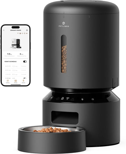 PETLIBRO Automatic Cat Feeder, 5G Wifi Automatic Dog Feeder with Freshness Preservation, 5L Timed Cat Feeder with Low Food Sensor, up to 10 Meals per Day, Granary Pet Feeder for Cats