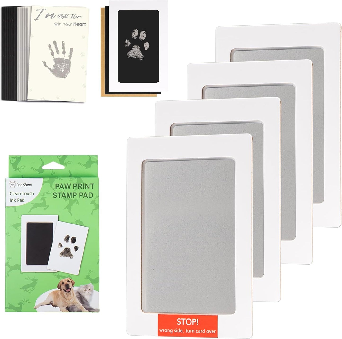 Inkless Paw Print Kit,Dog Paw Print Kit,Dog Nose Print Kit,Clean Touch Ink Pads and Imprint Cards,Pet Paw Print Impression Kit for Dogs Cats Footprint Keepsake