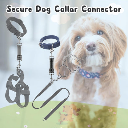 YUEPET Dog Safety Collar Clips 5 Pack Adjustable Prong Collar Backup Clips Reflective Double Ended Backup Clasp Leash Connector for Dog Harness to Collar Safety Clip