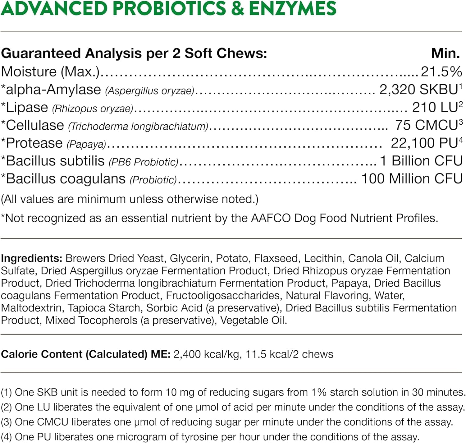 Veterinarian Strength Advanced Probiotics, Healthy Enzymes and PB6 Probiotic Supplement for Your Dogs Stomach, Intestine, Digestion and GI Tract Health, Made by Naturvet, 120 Soft Chews