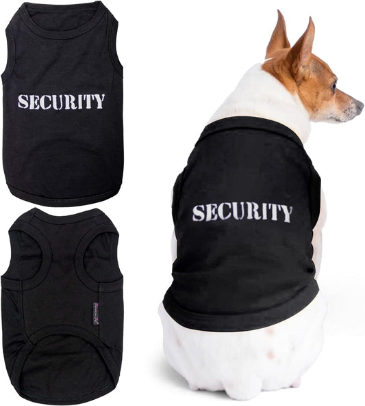 Parisian Pet Dog T-Shirt with Embroidered 'Security' Word - 100% Cotton, Breathable Dog Security Shirt - Sleeveless Pet Vest - Machine Washable Dog Shirt for Large Dogs, 5XL