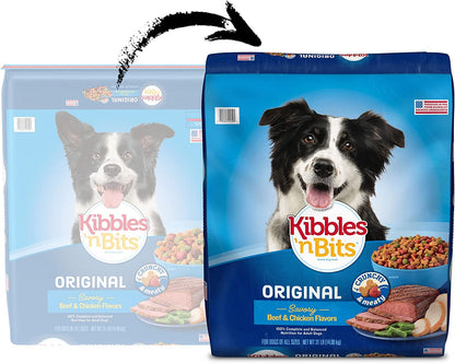 Kibbles 'N Bits Original Savory Beef & Chicken Flavors Dry Dog Food, 16 Pound Bag