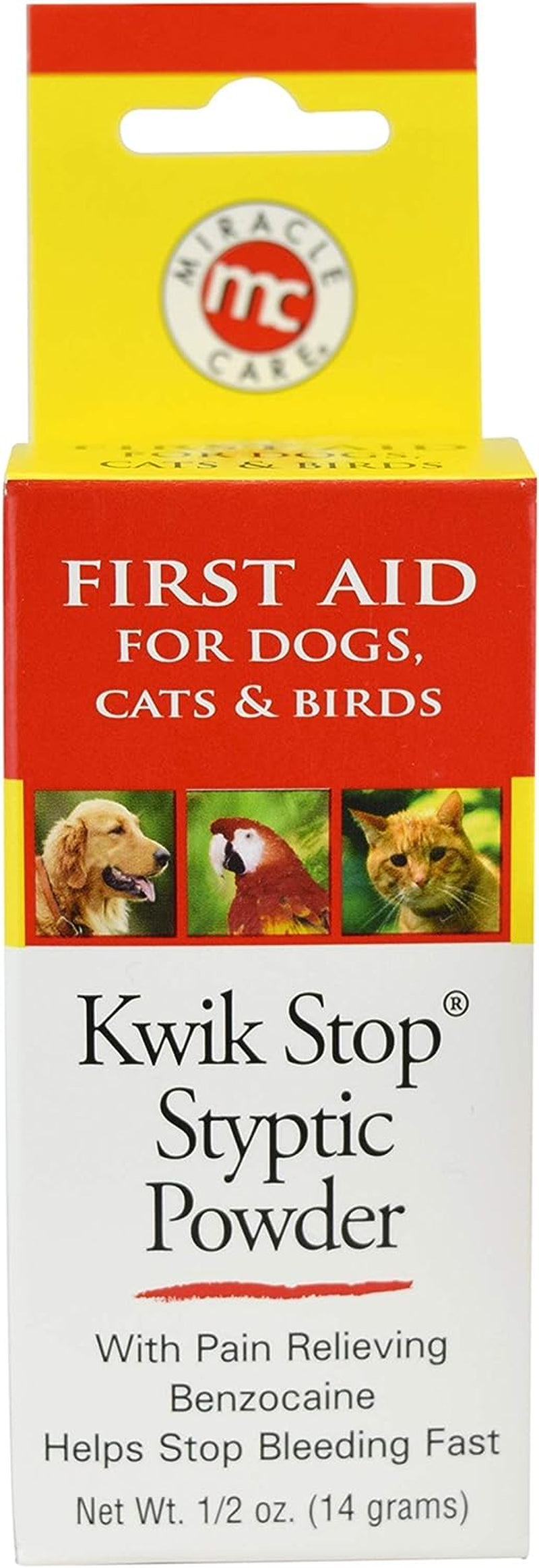 Kwik Stop Styptic Powder for Dogs, Cats, and Birds, Fast-Acting Blood Stop Powder for Pets, Quick Stop Bleeding Powder for Dog Nail Clipping, Minor Cuts, Grooming, 6.0 Oz.