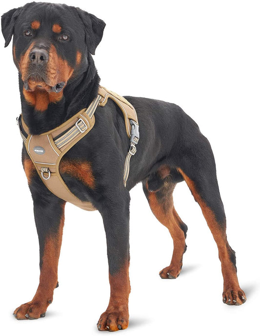 AUROTH Tactical Harness for Large Dogs No Pull Adjustable Pet Harness Reflective K9 Working Training Easy Control Military Service Pet Vest Army Yellow XL