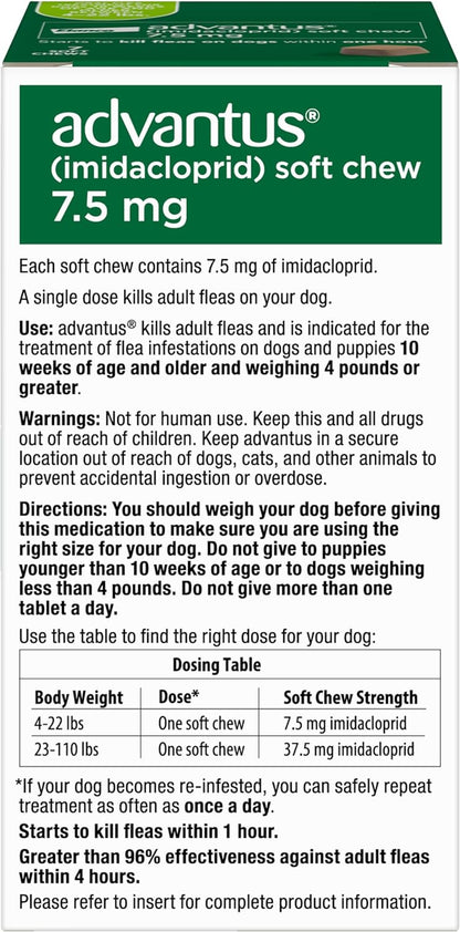 Dog Advantus Chewable Flea Treatment for Dogs 4 - 22 Lbs. | 7 Ct.