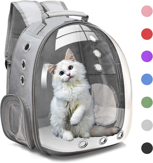 Henkelion Bubble Carrying Bag for Small Medium Dogs Cats, Space Capsule Pet Hiking Backpack, Airline Approved Travel Carrier - Grey