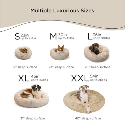 Best Friends by Sheri the Original Calming Donut Cat and Dog Bed in Lux Fur Navy, Extra Large 45"