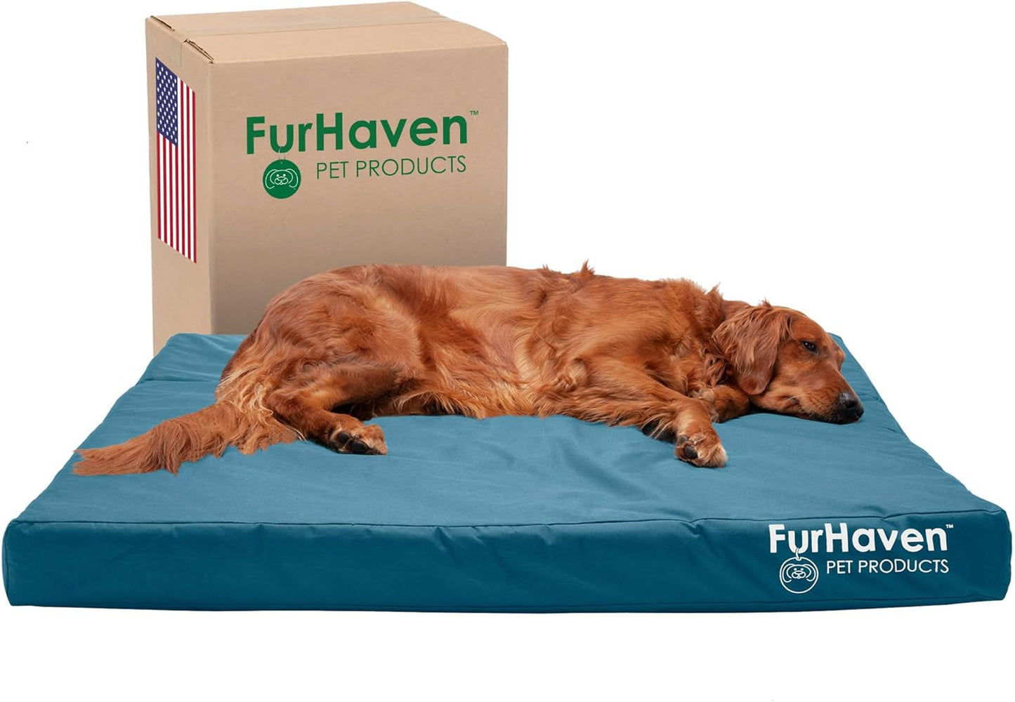 Furhaven Water-Resistant Memory Foam Dog Bed for Large Dogs W/ Removable Quilt Top & Washable Cover, for Dogs up to 125 Lbs - Indoor/Outdoor Quilt Top Convertible Mattress - Sand, Jumbo Plus/Xxl