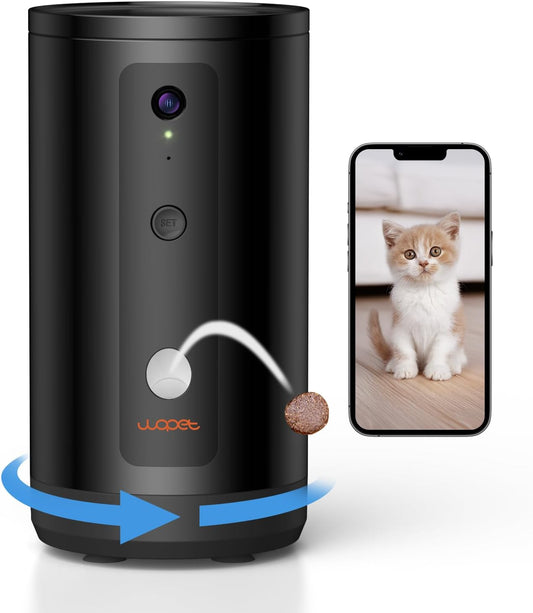 WOPET 300° Dog Camera with Treat Dispenser, [New 2024] 5G Wifi Pet Camera Treat Tossing for Cats and Dogs, 1080P HD with Night Vision, 2-Way Audio for Monitoring Your Pet on Phone App