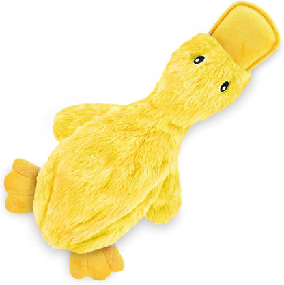 Best Pet Supplies Crinkle Dog Toy for Small, Medium, and Large Breeds, Cute No Stuffing Duck with Soft Squeaker, Fun for Indoor Puppies and Senior Pups, Plush No Mess Chew and Play - Yellow,Blue,Pink