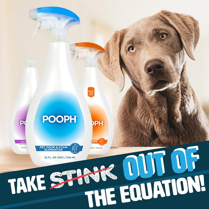 Pooph Pet Odor Eliminator and Litter Box Deodorizer - 2-32Oz Bottles - Dismantles Odors on a Molecular Basis, Freshens Cat Litter Boxes, Removes Urine, Feces, and Ammonia Odors