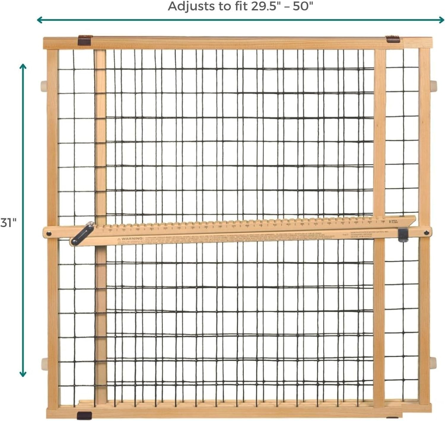 MYPET North States Wire Mesh Dog Gate: 29.5-48" Wide. Pressure Mount. No Tools Needed. Dog Gate 37" Tall, Expandable, Durable Dog Gates for Doorways, Sustainable Hardwood