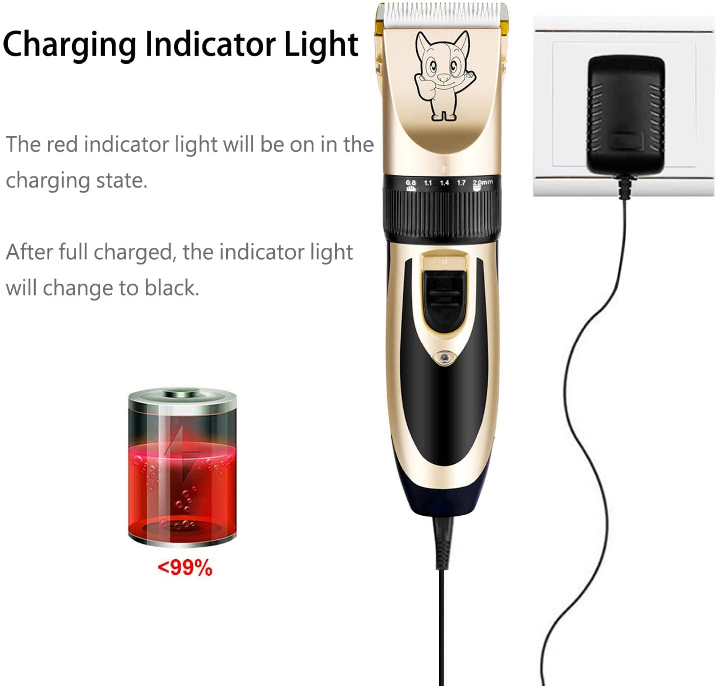 Dog Grooming Kit Clippers, Low Noise, Electric Quiet, Rechargeable, Cordless, Pet Hair Thick Coats Clippers Trimmers Set, Suitable for Dogs, Cats, and Other Pets(Grey)