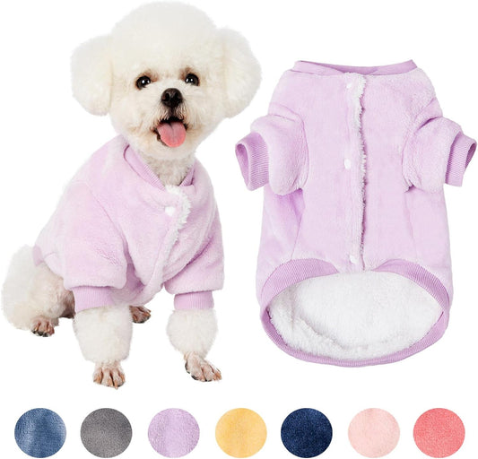 Fabricastle Dog Sweater, Dog Clothes, Dog Coat, Dog Jacket for Small or Medium Dogs Boy or Girl, Ultra Soft and Warm Cat Pet Sweaters (Lavender, Medium)