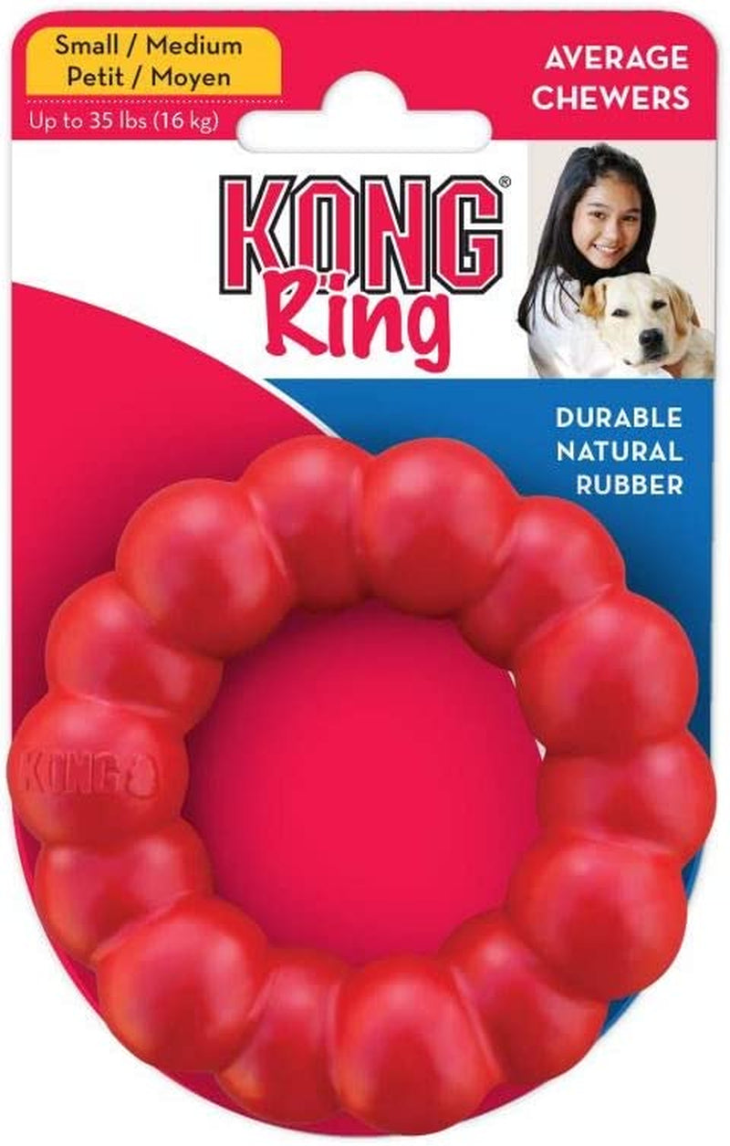 KONG Ring - Natural Rubber Ring Toy for Healthy Chewing Habits - Chew Toy Supports Dog Dental Health - Dog Toy Supports Instincts during Playtime - for Medium/Large Dogs