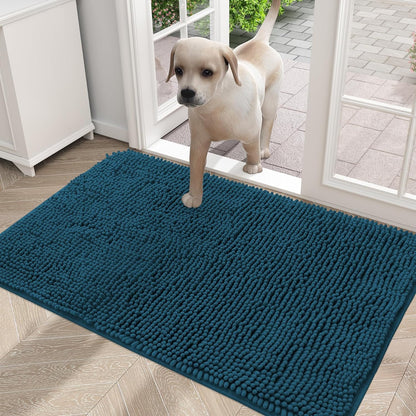 OLANLY Dog Door Mat for Muddy Paws, Absorbs Moisture and Dirt, Non-Slip Washable Mat, Quick Dry Microfiber, Mud Mat for Dogs, Entry Indoor Door Mat for inside Floor(36X24 Inches, Atlantic Blue)