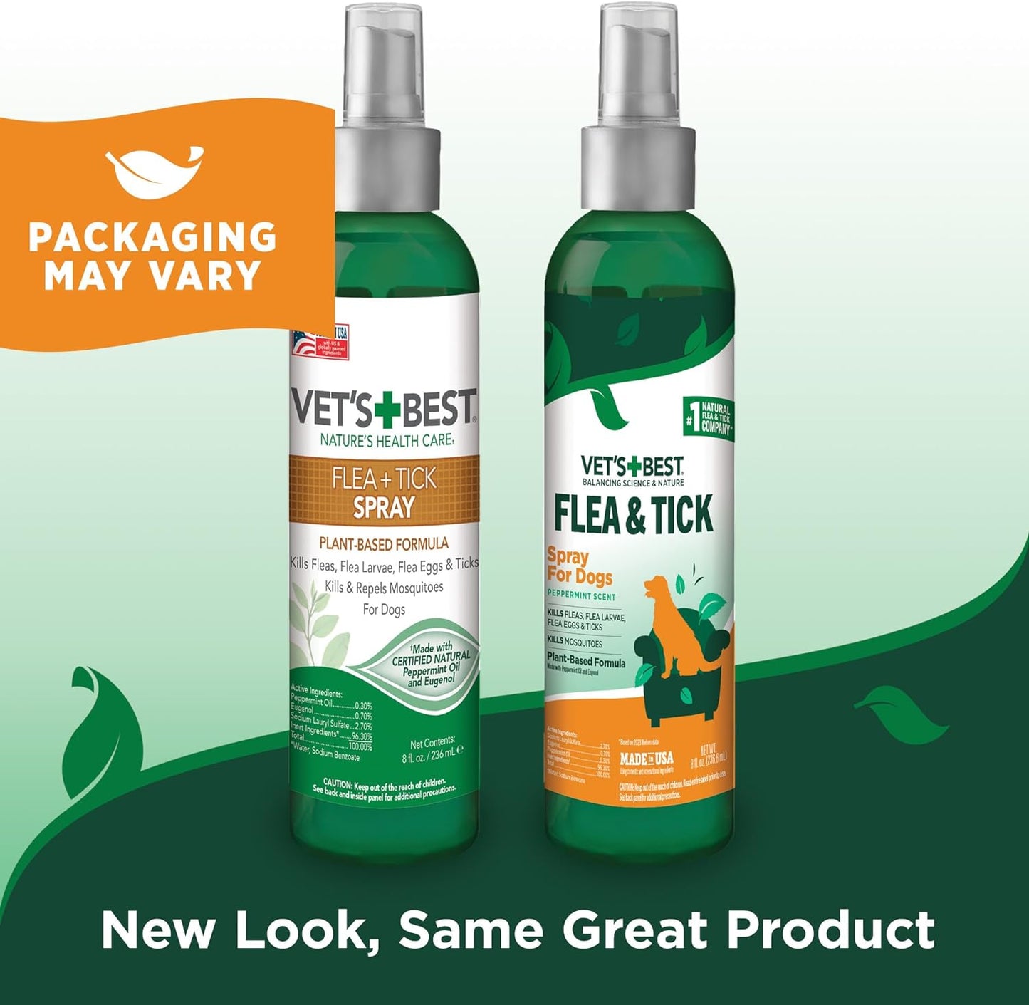 Vet'S Best Tick & Flea Spray - Plant-Based Flea and Tick Prevention for Dogs - Certified Natural Oils - 8 Oz