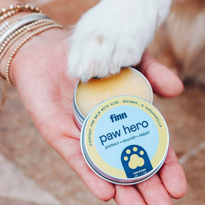 Finn Paw Hero | Natural Revitalizing Dog Paw Balm | Protect, Nourish & Repair Paws from Pavement, Dryness, & Spring Adventures - 1.75 Oz