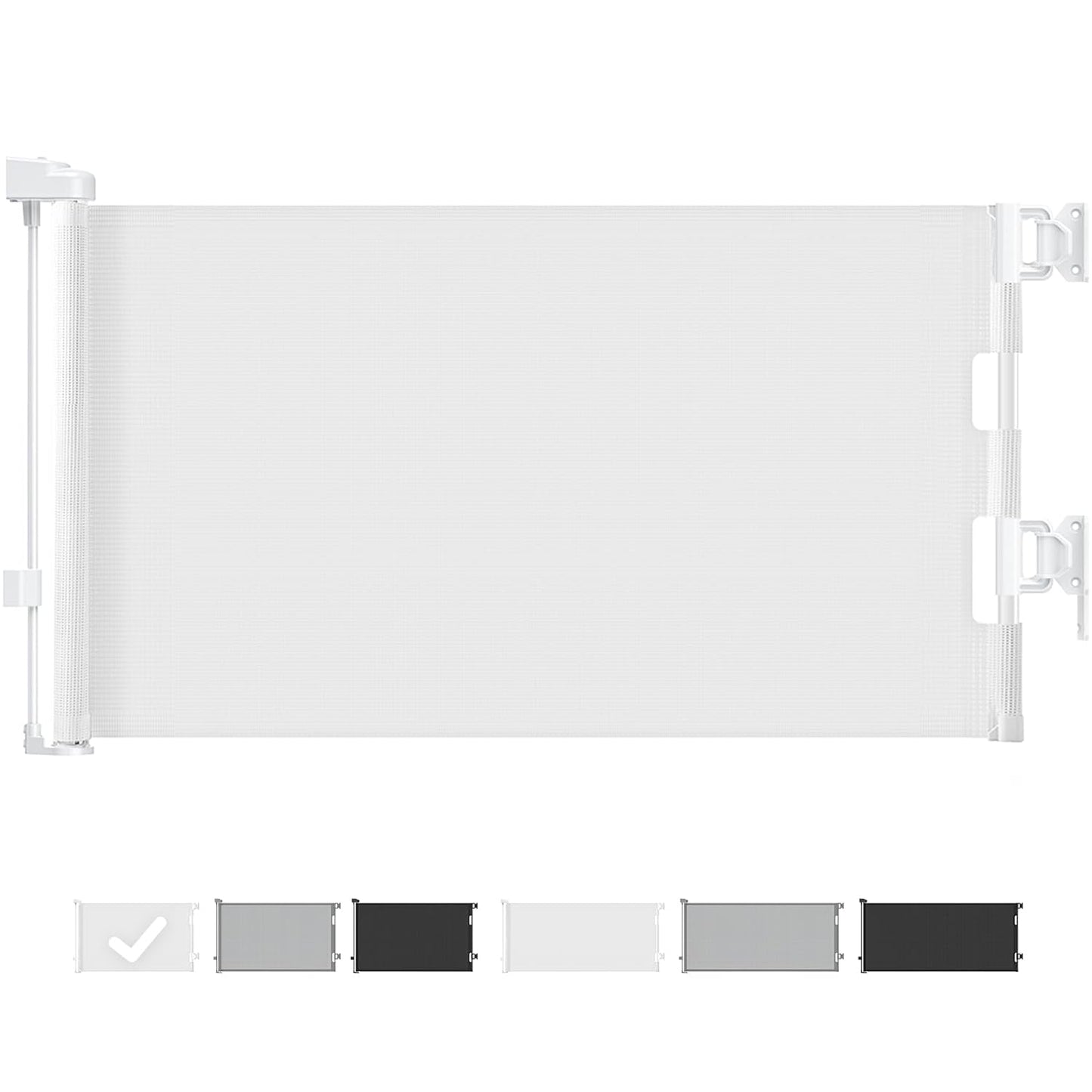 Cumbor Retractable Baby Gates for Stairs 33" Tall, Extends to 76", Extra Wide Mesh Dog Gates for the House, Long Baby Safety Gates for Doorways, Hallways, Porch, Indoor/Outdoor Pet & Child Gate(White)