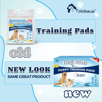 Tolobeve Dog Training Pads, XL, 26 in x 30 in, 100 Count Disposable Dog Pads, Puppy Pee Pads