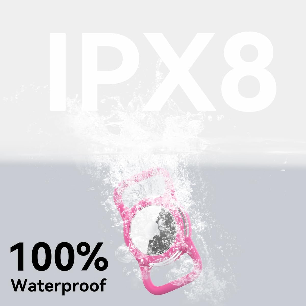 Waterproof Airtag Dog Collar Holder, Silicone & ABS Airtag Holder for Dog & Cat Collars, Ultra-Durable, Lightweight and Protective Airtag Case (Rose, Regular)