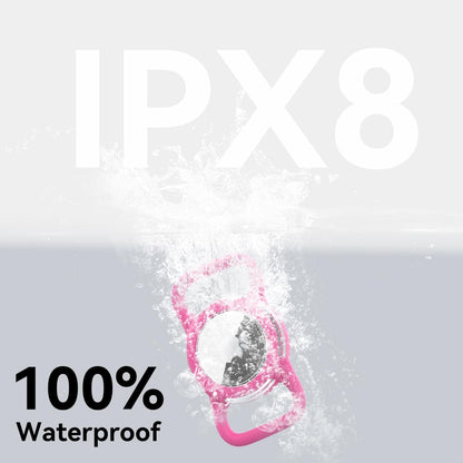 Waterproof Airtag Dog Collar Holder, Silicone & ABS Airtag Holder for Dog & Cat Collars, Ultra-Durable, Lightweight and Protective Airtag Case (Rose, Regular)