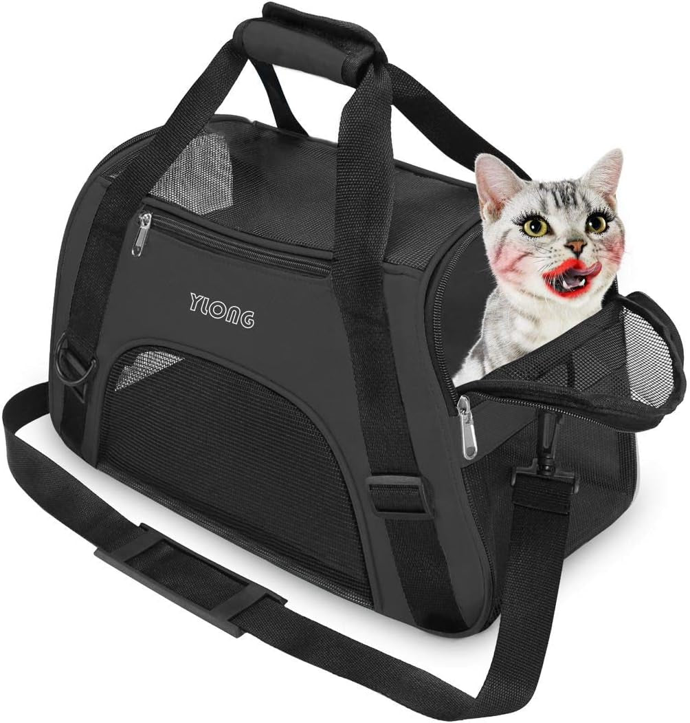 Cat Carrier Airline Approved Pet Carrier,Soft-Sided Pet Travel Carrier for Cats Dogs Puppy Comfort Portable Foldable Pet Bag,Airline Approved