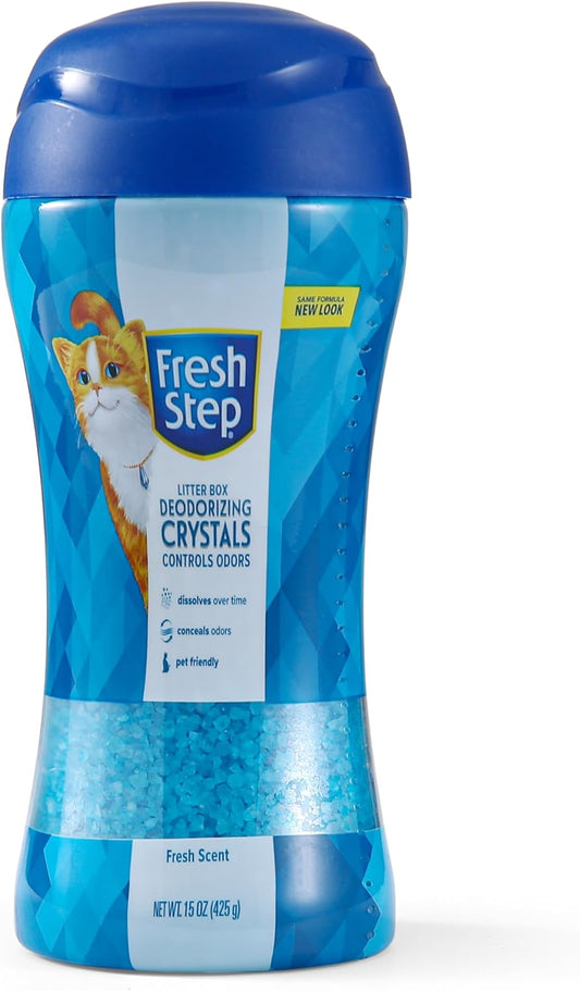 Fresh Step Cat Litter Crystals In Fresh Scent Cat Litter Box Deodorizer Combats Cat Odors and Neutralizes Smells to Keep Your Home Clean, 15 Ounces (Pack of 1)