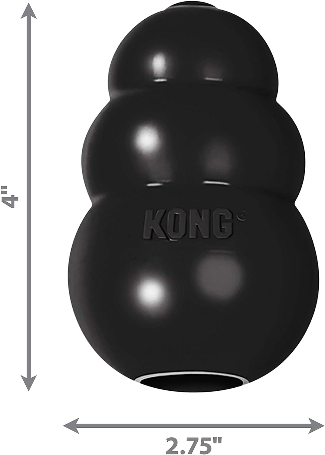 KONG Extreme Dog Toy - Fetch & Chew Toy - Treat-Filling Capabilities & Erratic Bounce for Extended Play Time Most Durable Natural Rubber Material - for Power Chewers - for Medium Dogs