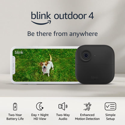 Blink Outdoor 4 (4Th Gen) – Wire-Free Smart Security Camera, Two-Year Battery Life, Two-Way Audio, HD Live View, Enhanced Motion Detection, Works with Alexa – 5 Camera System