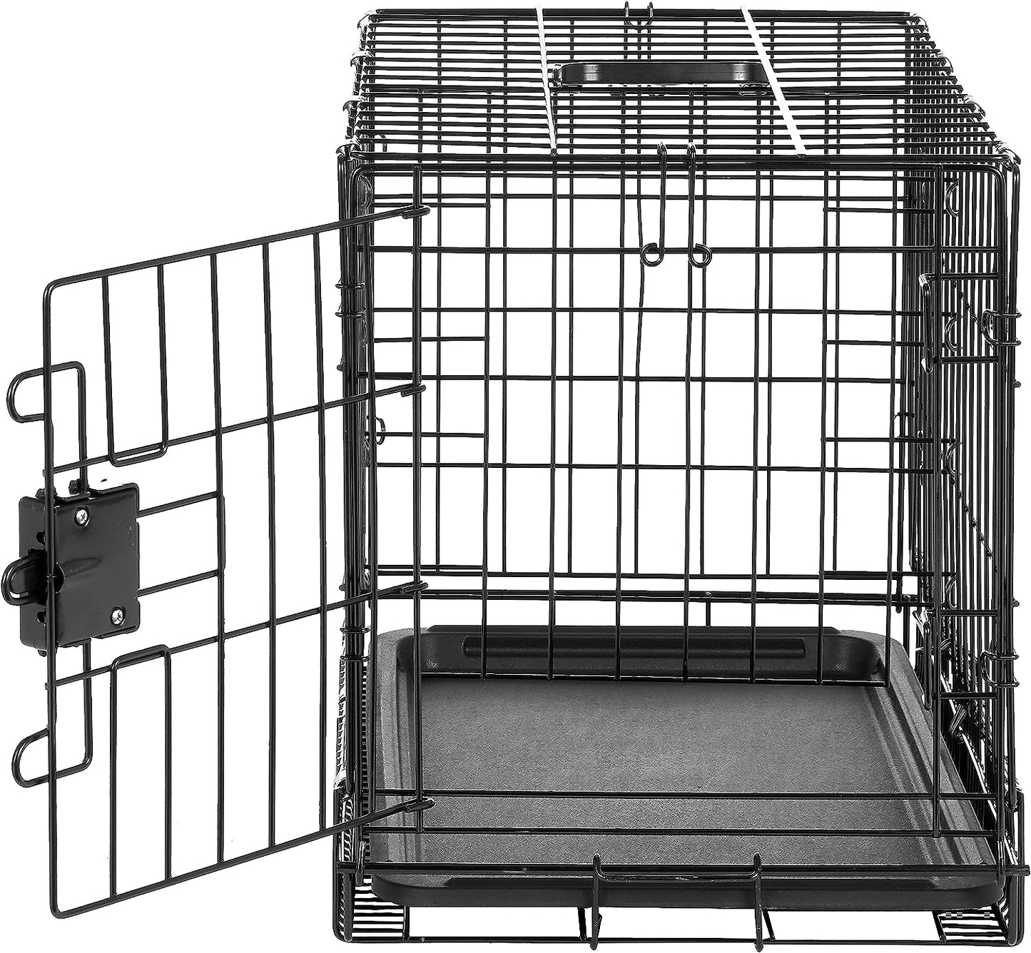 Amazon Basics - Durable,Foldable Metal Wire Dog Crate with Tray, Double Door, Divider, 24 X 18 X 20 Inches, Black