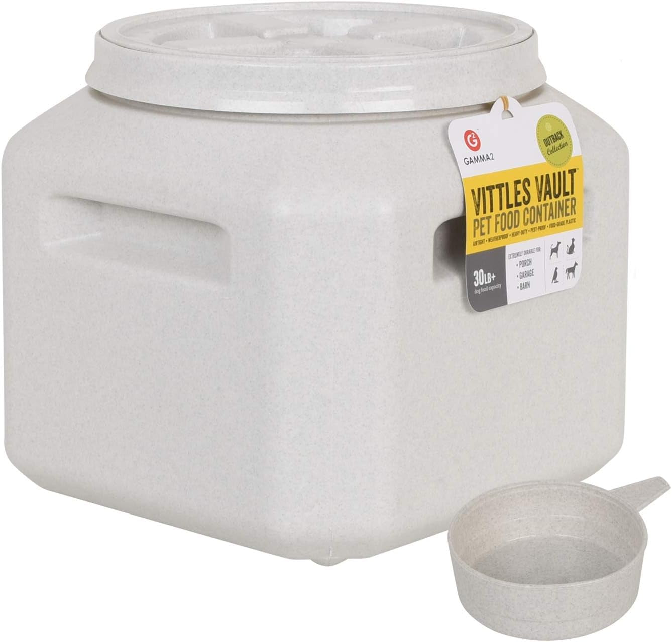 Gamma2 Vittles Vault Dog Food Storage Container, up to 30 Pounds Dry Pet Food Storage, Made in USA