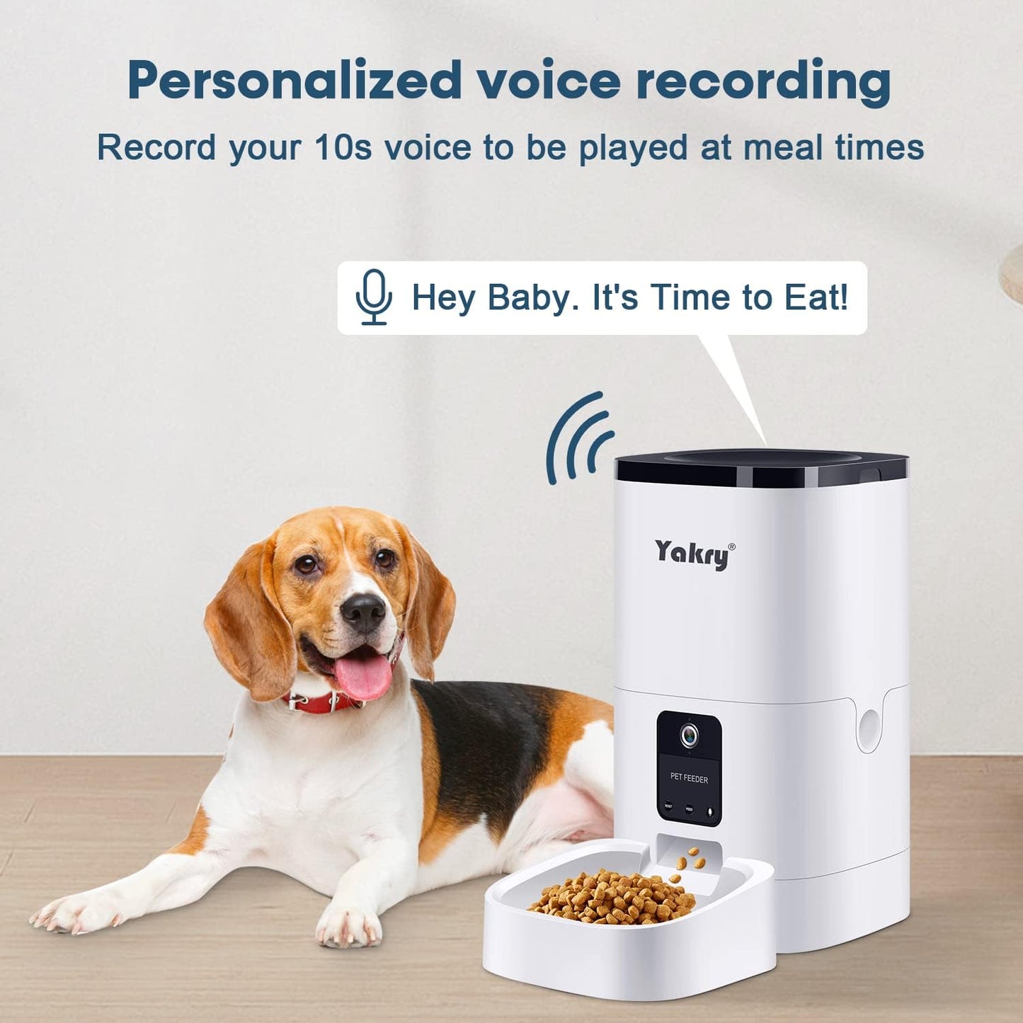 Yakry Automatic Dog Feeder with Camera - 6L/25 Cups Smart Cat Feeder with Timer 2-Way Audio HD 1080P Cam Night Vision - 2.4G Wifi Pet Food Dispenser with App Control